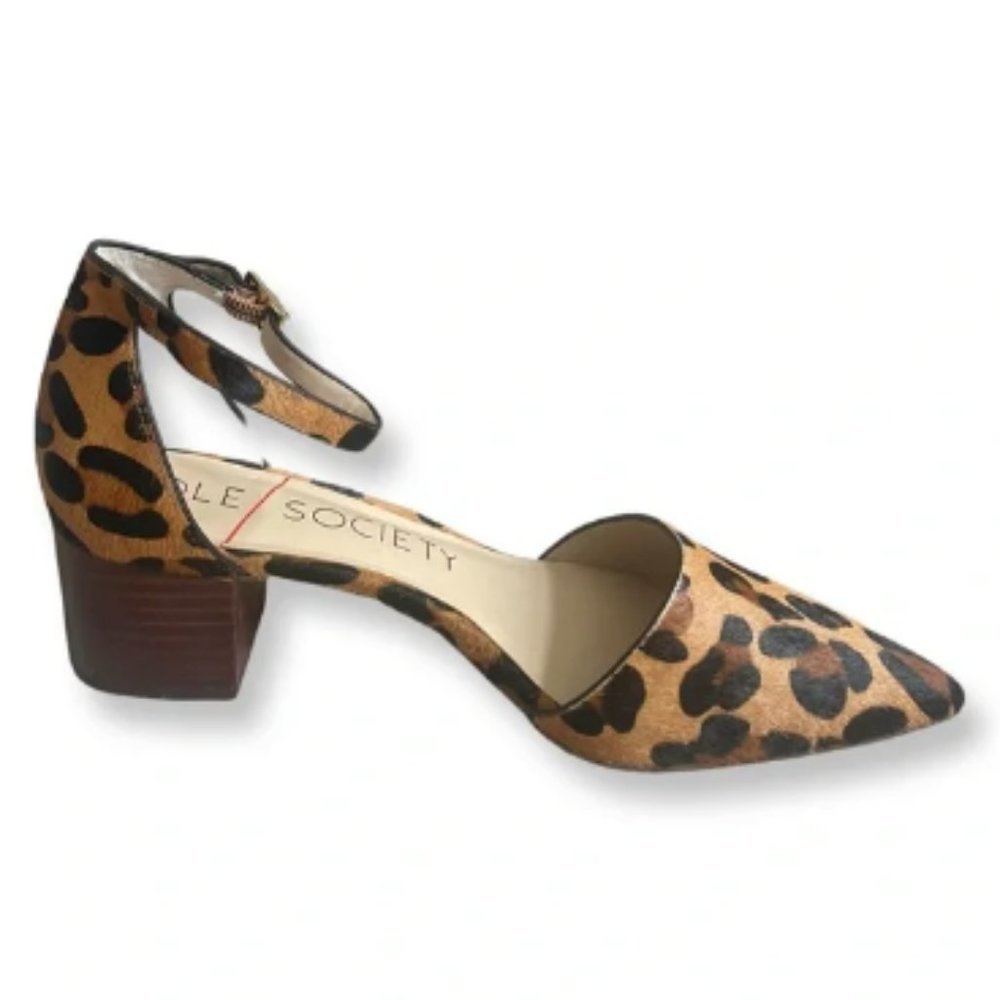 NEW Sole Society Katarina Point To Leopard Print Ankle Strap Pump Size 8 - Picture 6 of 6